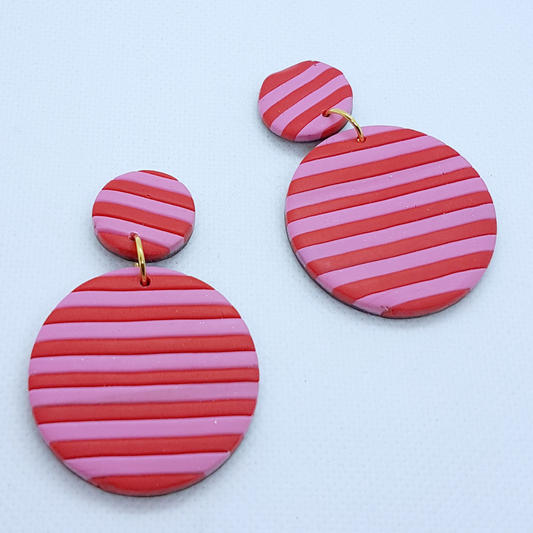 Freya Earrings - Pink and Red