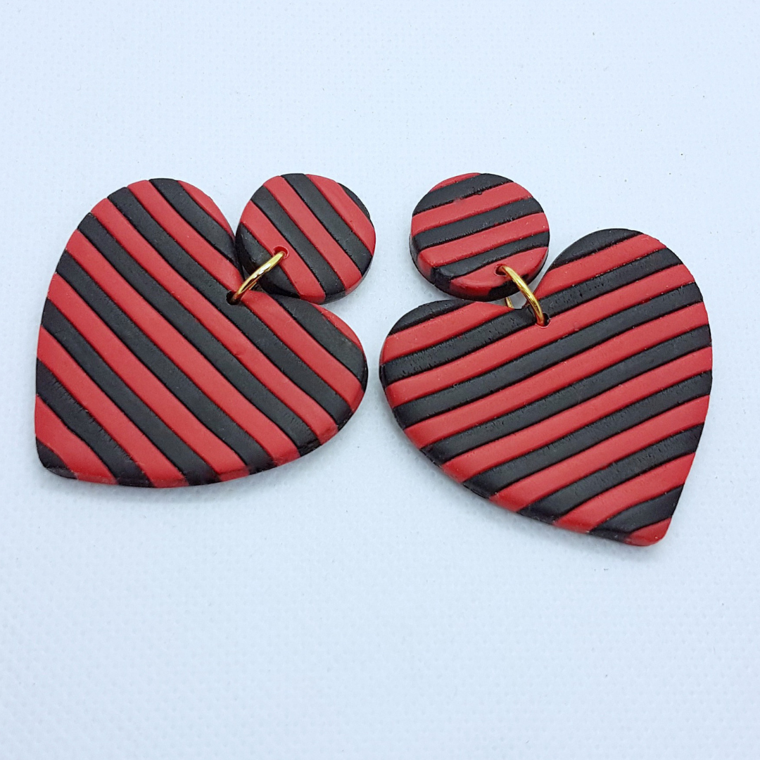 Nova Earrings - Black and Red