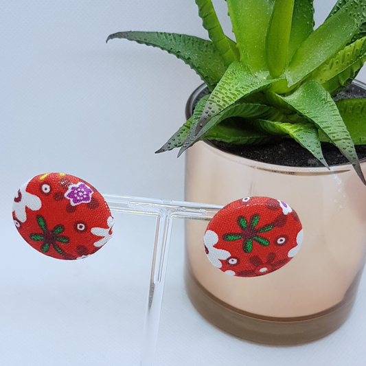 Deborah Fabric Button Studs